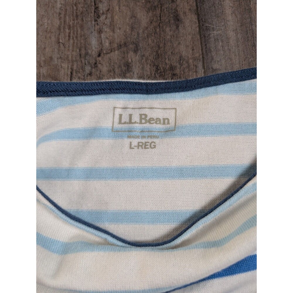 L.L. LL Bean Women's Heritage Mariner Top, Boatneck Three-Quarter-Sleeve Stripe - Picture 5 of 7